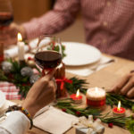 holiday dinner with wine